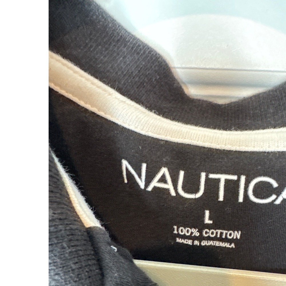 Nautica Mens Black Short Sleeve Classic Fit Polo Shirt Size L - Picture 2 of 3